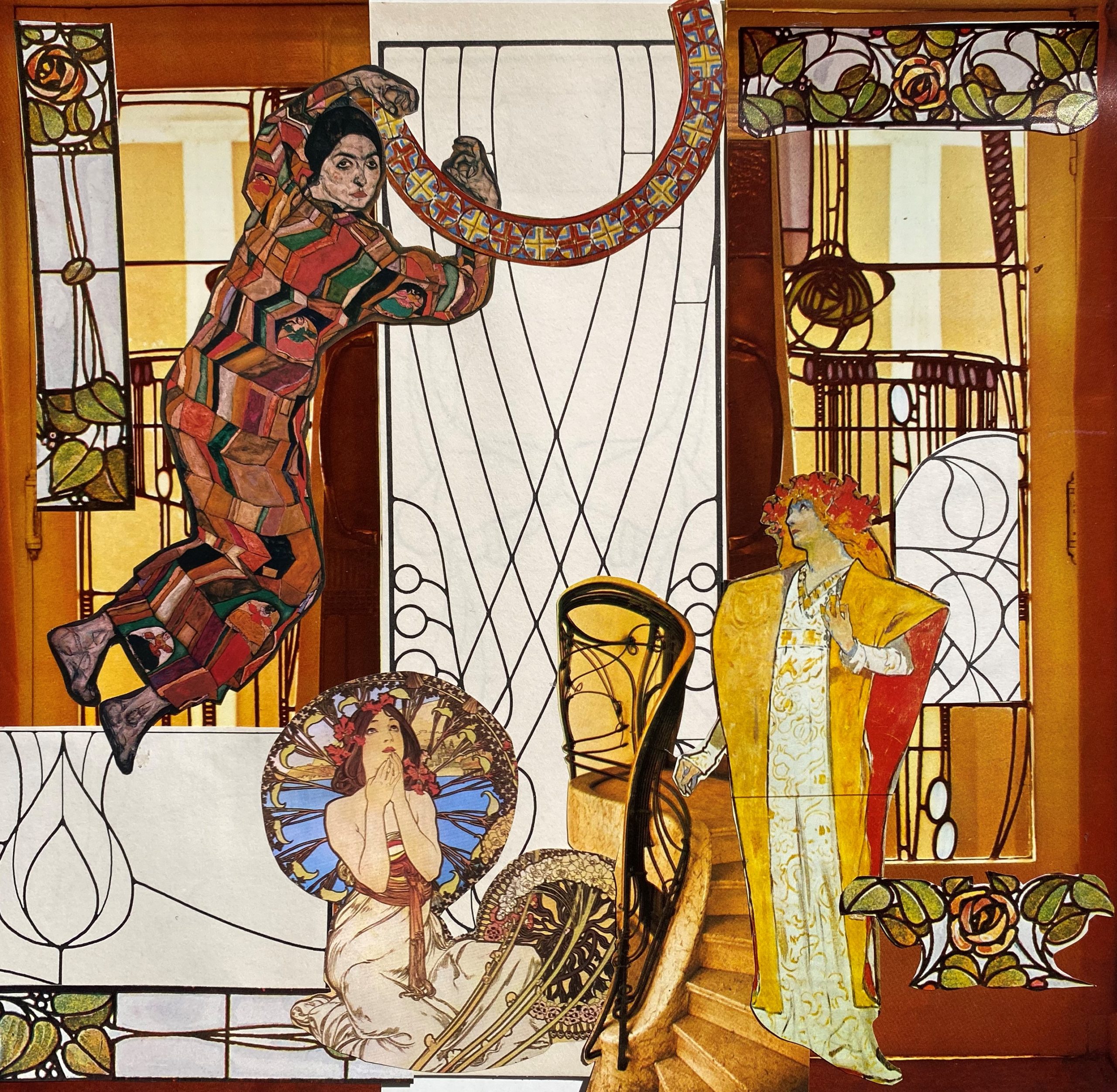 Art Nouveau Collage for Women’s Day Art With Miss Linda